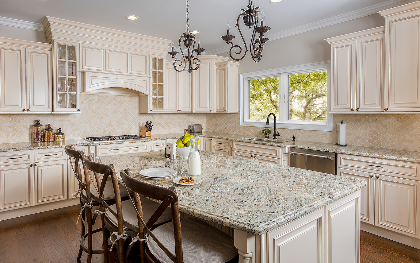 Luxury kitchen design with oversized island and shaker style cabinets - Alexandria VA project